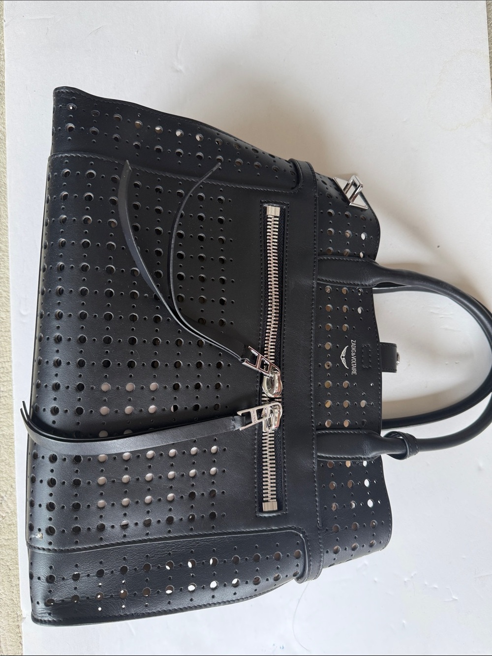 Black Perforated Tote Bag